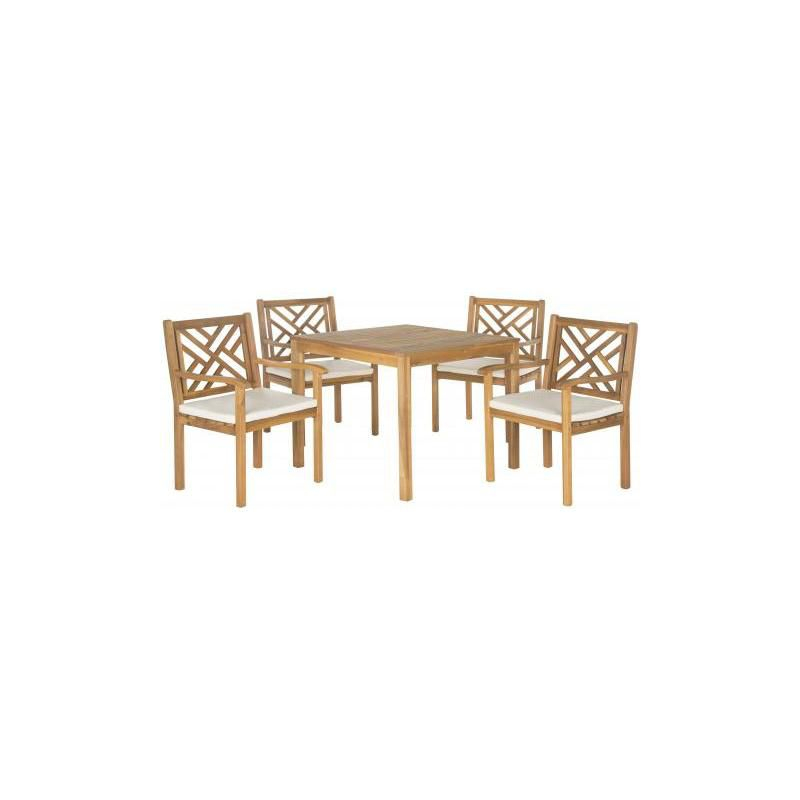 Bradbury 5 Pc Dining Set - Outdoor - PAT6720 - Natural/Beige - Safavieh