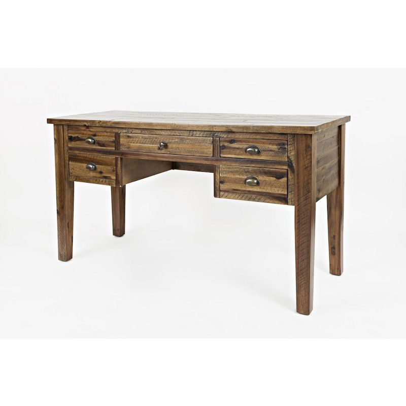 Jofran,Artisan's Craft Rustic Farmhouse Distressed Acacia 5-Drawer Desk