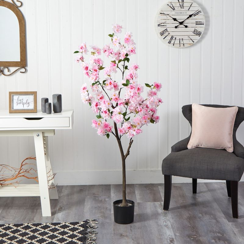 Nearly Natural 5-ft Cherry Blossom Artificial Tree