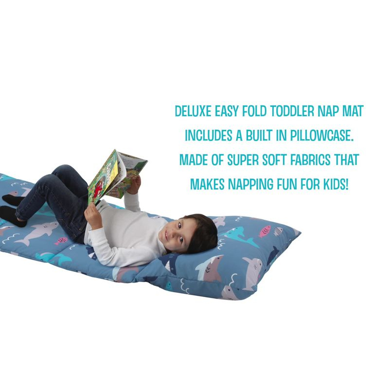 Everything Kids' Unicorn Deluxe Easy Fold Nap Mat: NoJo, Light Blue, Toddler & Preschool Sleep Mat, Machine Washable