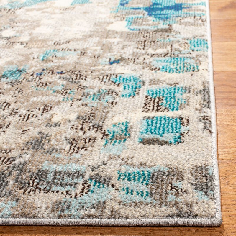 Madison MAD425 Power Loomed Indoor Area Rug - Grey/Blue - 6'7"x6'7" - Safavieh