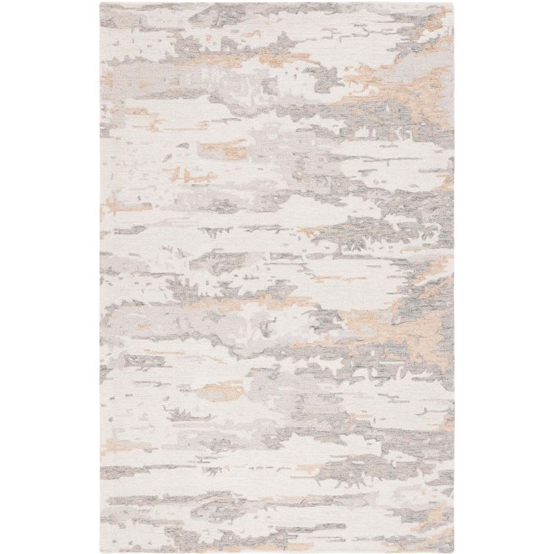 Abstract ABT465 Handmade Indoor Area Rug - Ivory/Grey - 5'x8' - Safavieh
