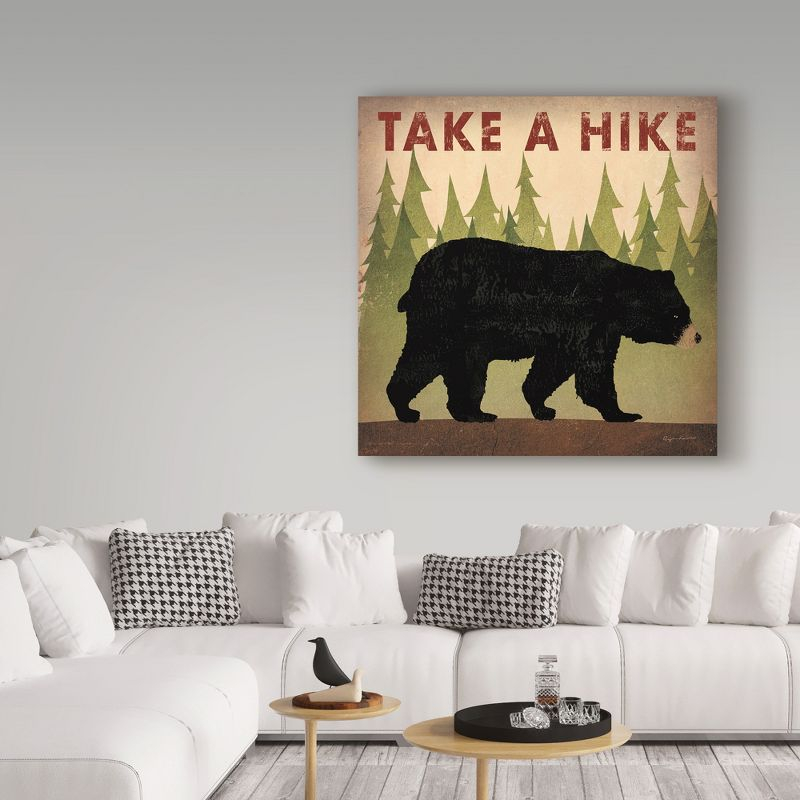 Trademark Fine Art -Ryan Fowler 'Take A Hike Black Bear' Canvas Art - 18''x18''