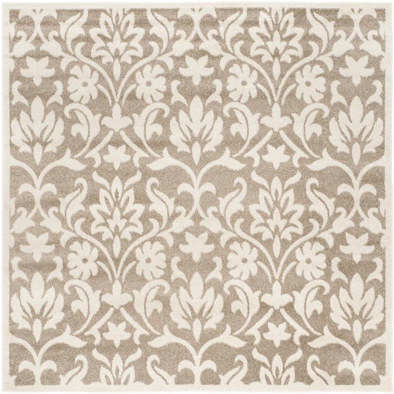 Amherst AMT424 Power Loomed Indoor Area Rug - Wheat/Beige - 5'x5' - Safavieh
