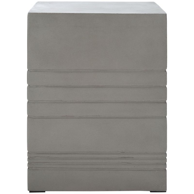 Deidara Concrete Accent Stool - Indoor/Outdoor - VNN1031 - Gray - Safavieh