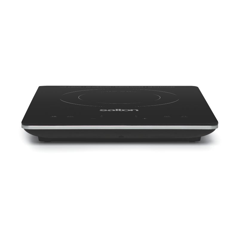 Salton Portable Induction Cooktop Cool Touch LED Display Cooker with 8 Temperature Settings for Precise Control, Energy Efficient Green Cooking with