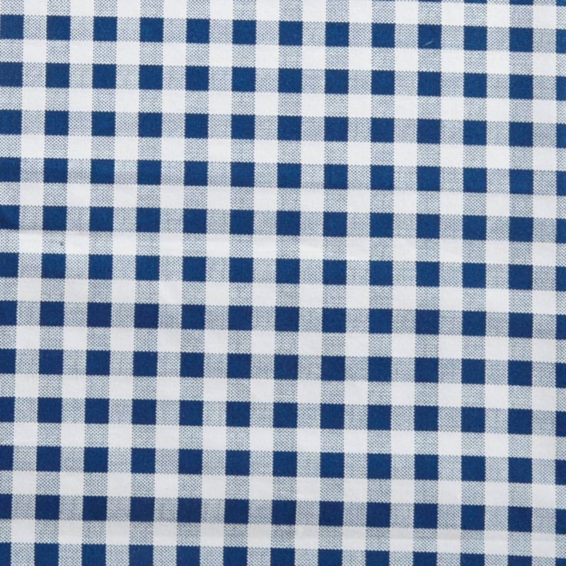 Twin Printed Pattern Percale Cotton Sheet Set Navy Gingham - Poppy & Fritz
