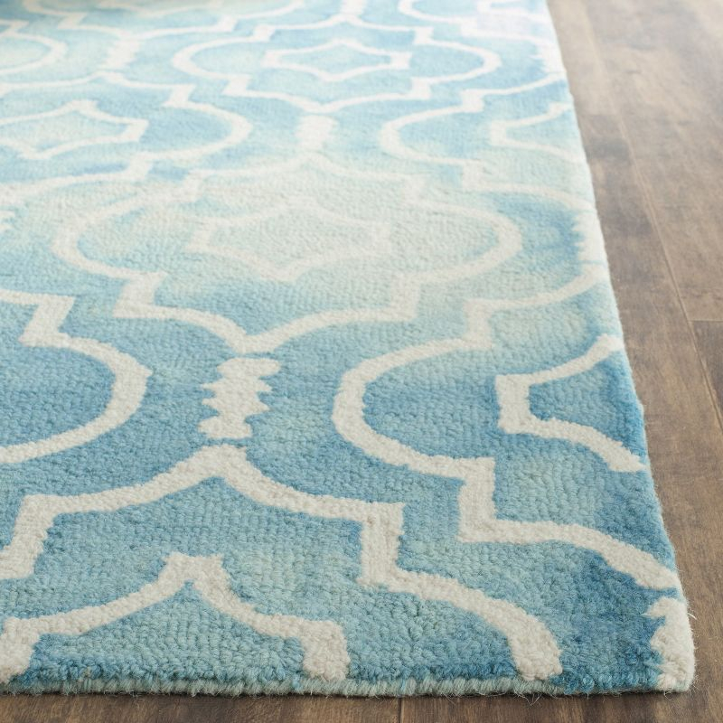 Dip Dye DDY538 Hand Tufted Indoor Area Rug - Turquoise/Ivory - 7'x7' - Safavieh