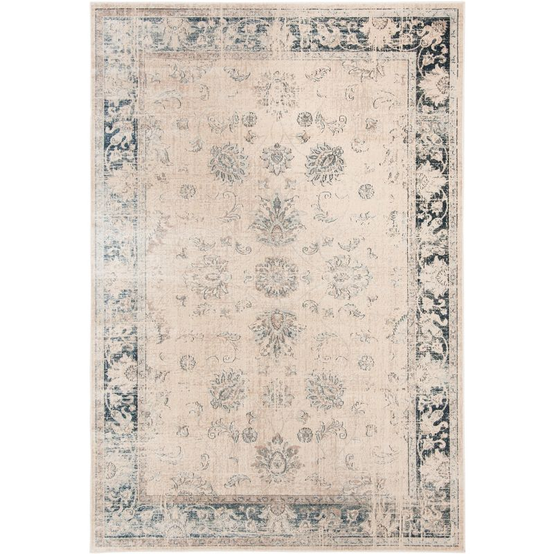 Vintage VTG117 Power Loomed Indoor Skid-Resistant Area Rug - Stone/Blue - 5'3"x7'6" - Safavieh