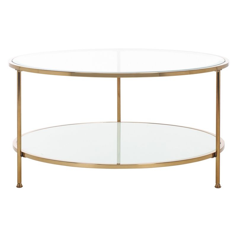Risa Round Coffee Table with Storage - CK0430 - Gold - SEI