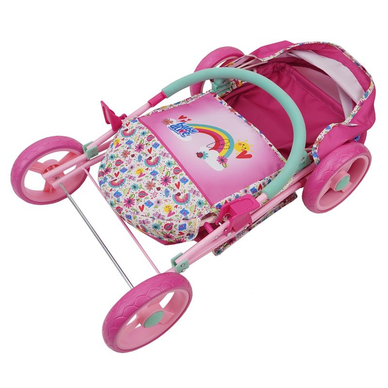 Baby Alive: Deluxe Classic Doll Pram - Pink & Rainbow - Fits Dolls up to 18"