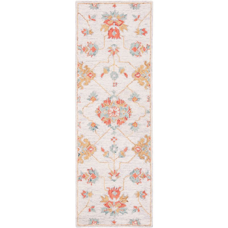 Micro-Loop MLP534 Hand Tufted Runner Rug - Silver/Red - 2'3"x7' - Safavieh.