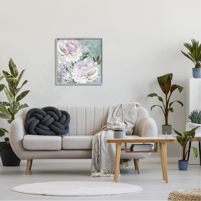 Stupell Industries Fluffy Pink Peonies Floral Framed Giclee Art, 24 x 24