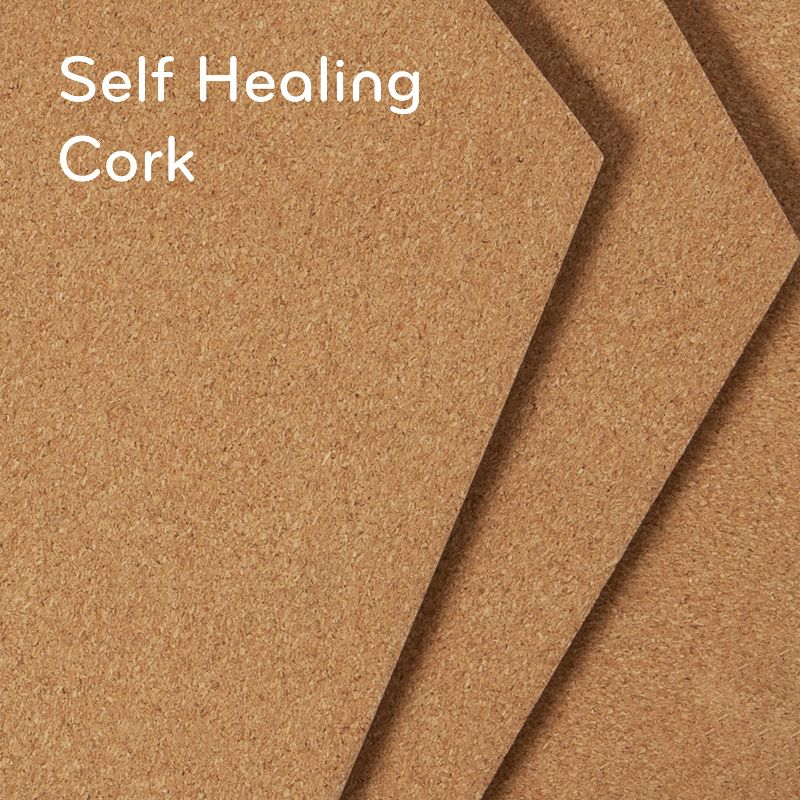 U Brands 3ct Hexagon Cork Bulletin Board Tiles: Small Corkboard for Wall, Dorm Bulletin Board, 11.5" x 10.25", Brown