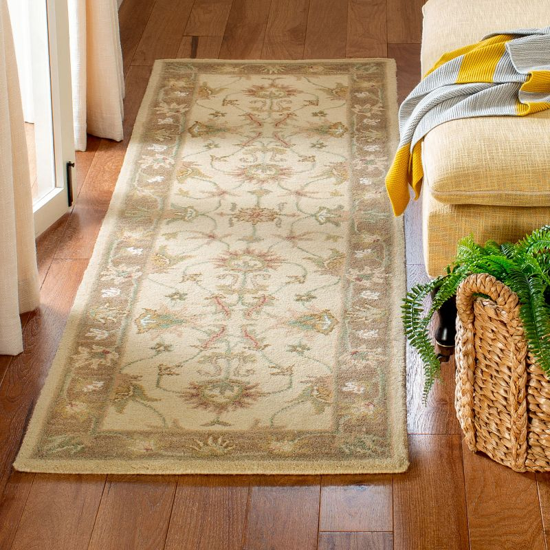 Heritage HG343 Hand Tufted Runner Rug - Ivory/Brown - 2'3"x8' - Safavieh.