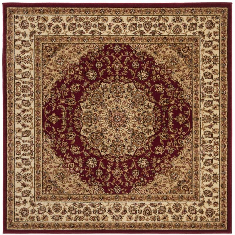 Lyndhurst LNH222 Power Loomed Area Rug - Black/Ivory - 8'x8' - Safavieh