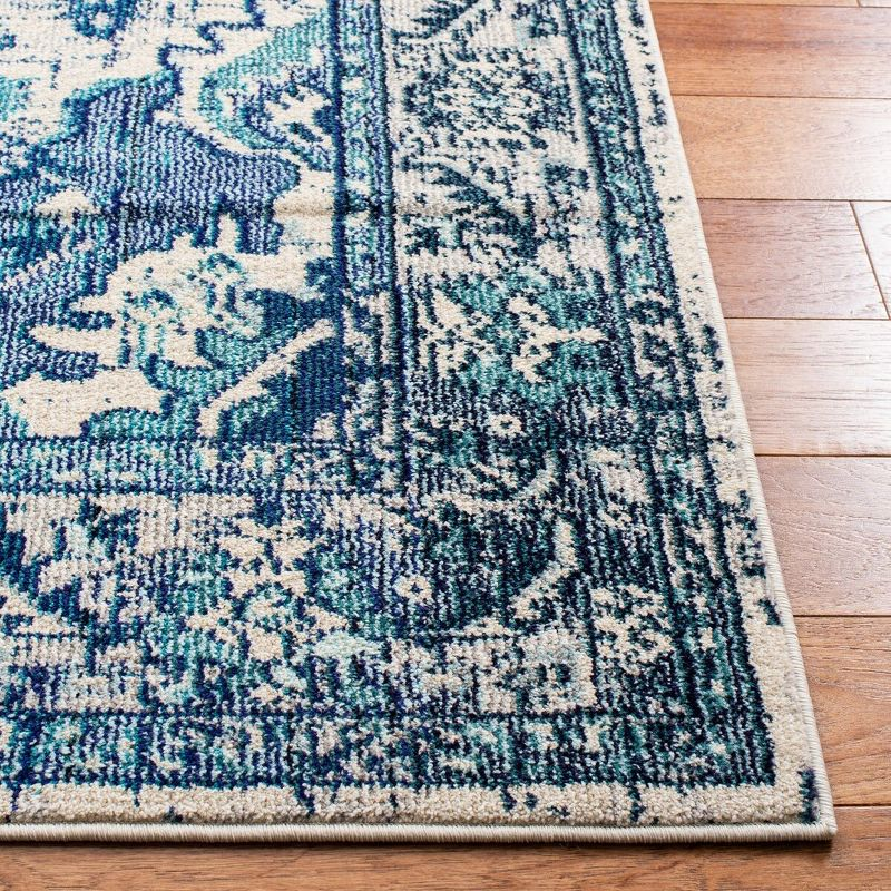 Monaco MNC243 Power Loomed Indoor Runner Rug - Ivory/Blue - 2'2"x8' - Safavieh