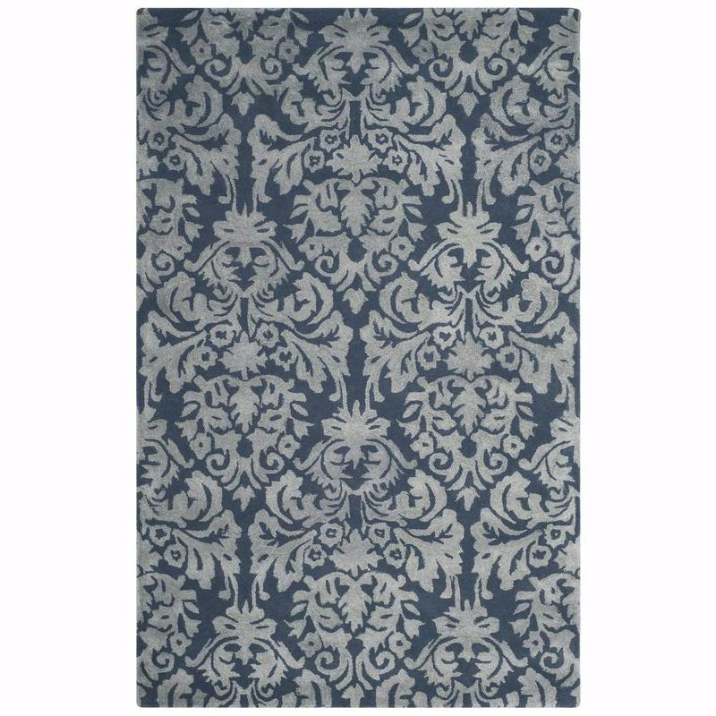 Bella BEL156 Hand Tufted Area Rug - Navy/Grey - 5'x8' - Safavieh.