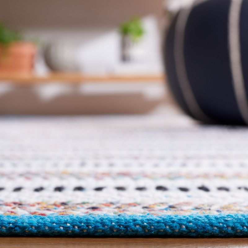 Montauk MTK702 Hand Woven, Flat Weave Indoor Runner Rug - Turquoise/Ivory - 2'3"x9' - Safavieh