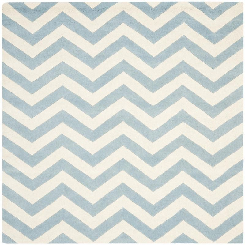 Chatham CHT715 Tufted Indoor Area Rug - Blue/Ivory - 8'9"x8'9" - Safavieh