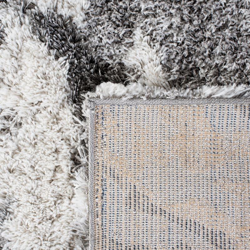 Horizon Shag 800 HZN890 Machine Made Area Rug - 5'x5' - Grey/Ivory - Safavieh