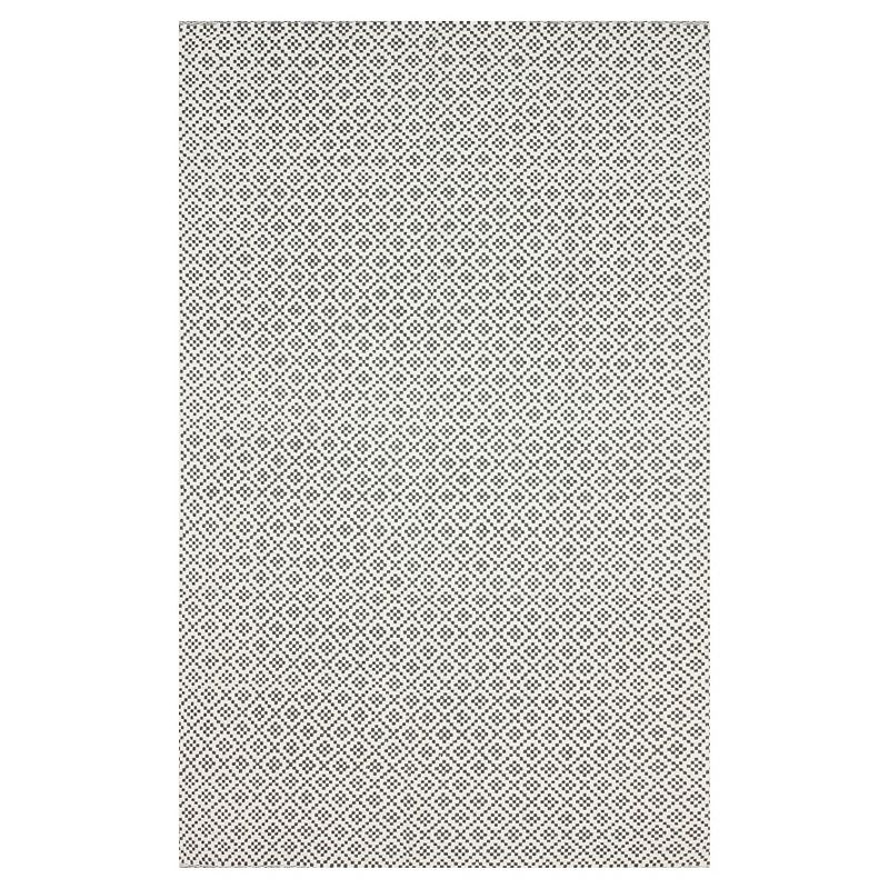nuLOOM 5'x8' Cotton Hand Loomed Diamonds Cotton Trellis Area Rug Gray: Modern Low Pile Handmade Rectangle Rug