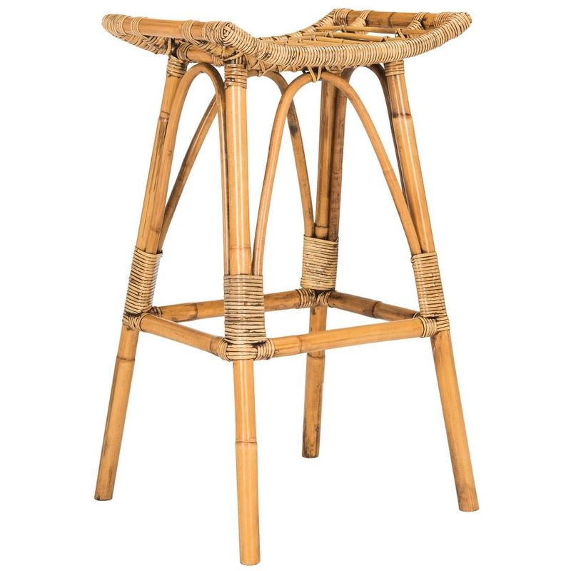 Leda Rattan Bar Stool - WIK6511 - Brown - Safavieh