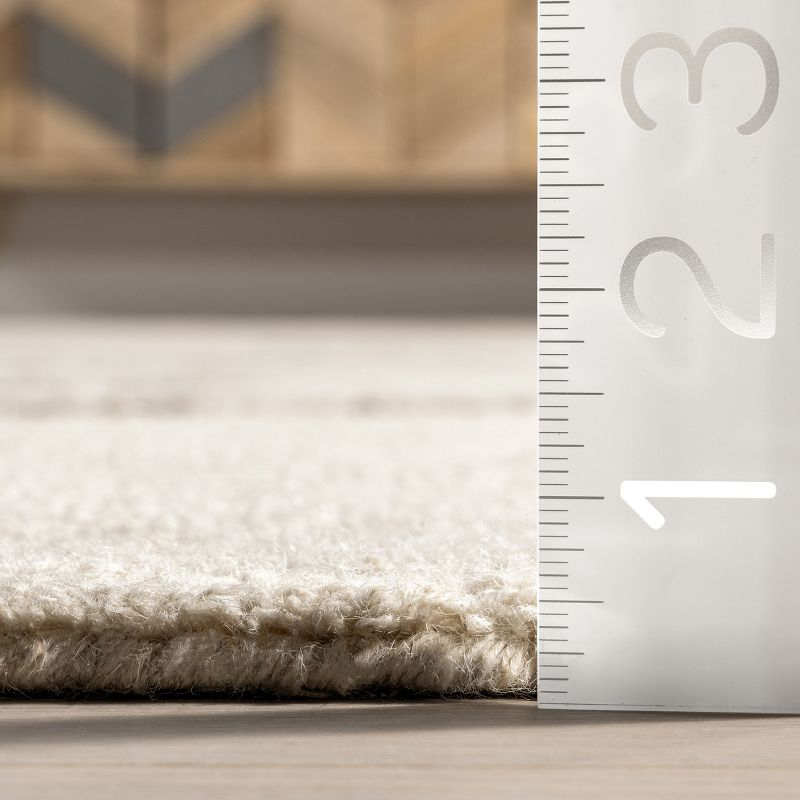 Nuloom Mulholland Textured Wool Area Rug Area Rug, 8' x 10', Cream
