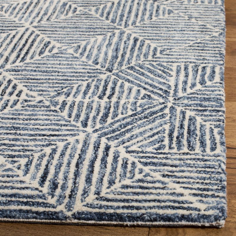 Abstract ABT763 Handmade Indoor Area Rug - Blue - 6'x6' - Safavieh