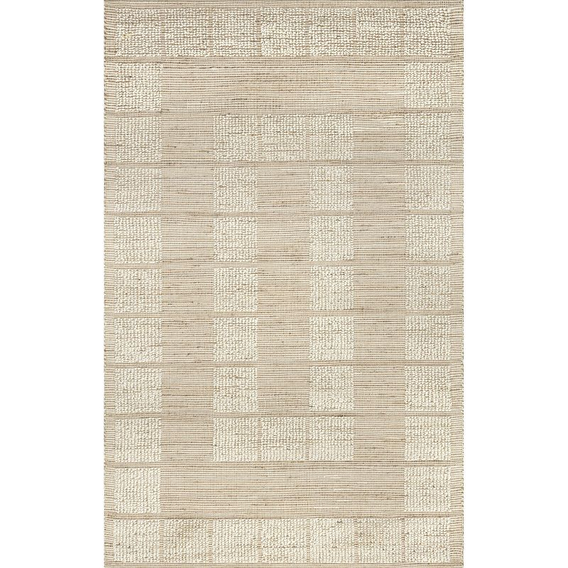 Nuloom Oden Textured Jute and Wool Area Rug, 5' x 8', Ivory