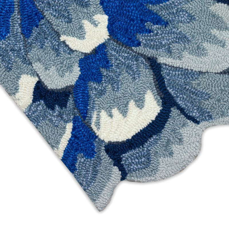 Liora Manne Frontporch Mum Indoor/Outdoor Rug Blue 2' x 3'