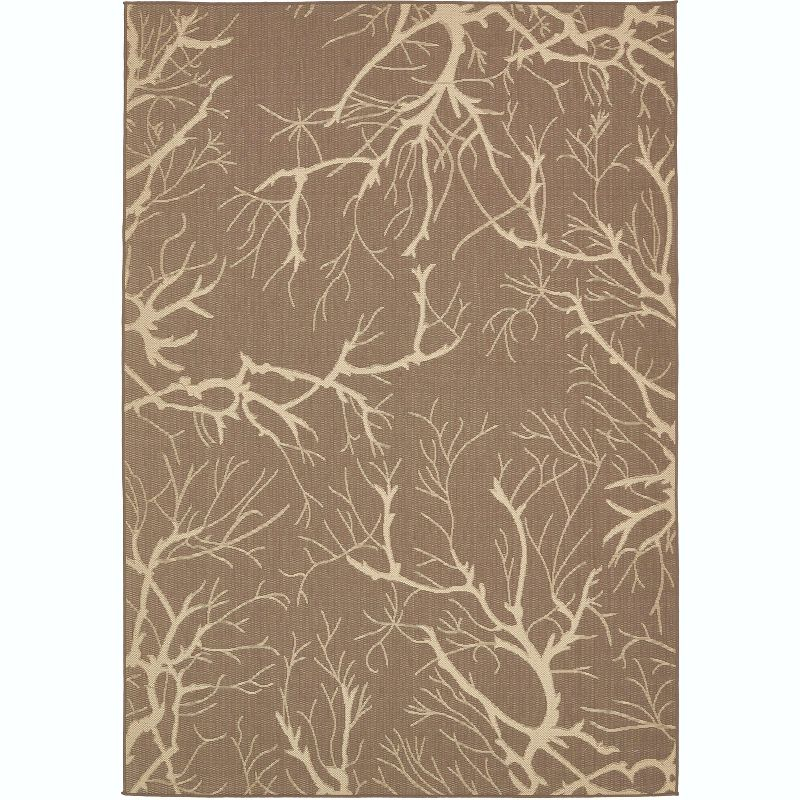 Unique Loom Outdoor Botanical Collection Area Rug - Branch (7' 1" x 10' Rectangle Brown/Beige)