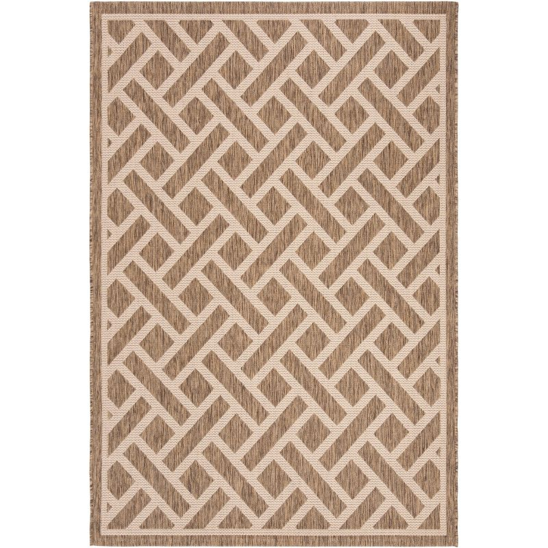 Courtyard CY6306 Power Loomed Indoor/Outdoor Area Rug - Brown/Light Beige - 5'3"x7'7" - Safavieh.