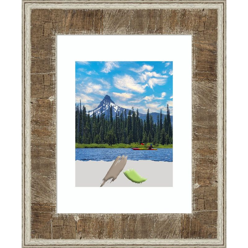Amanti Art Farmhouse Brown Narrow Wood Picture Frame Opening Size 11x14 in. (Matted To 8x10 in.)
