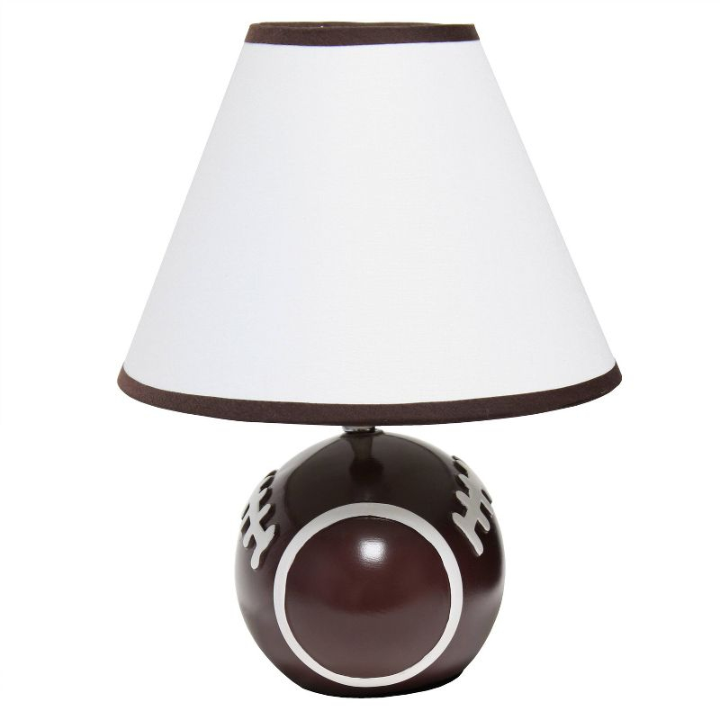 11.5" SportsLite Tall Athletic Sports Football Base Bedside Table Desk Lamp - Simple Designs: Ceramic Nightstand Lighting, ETL Listed