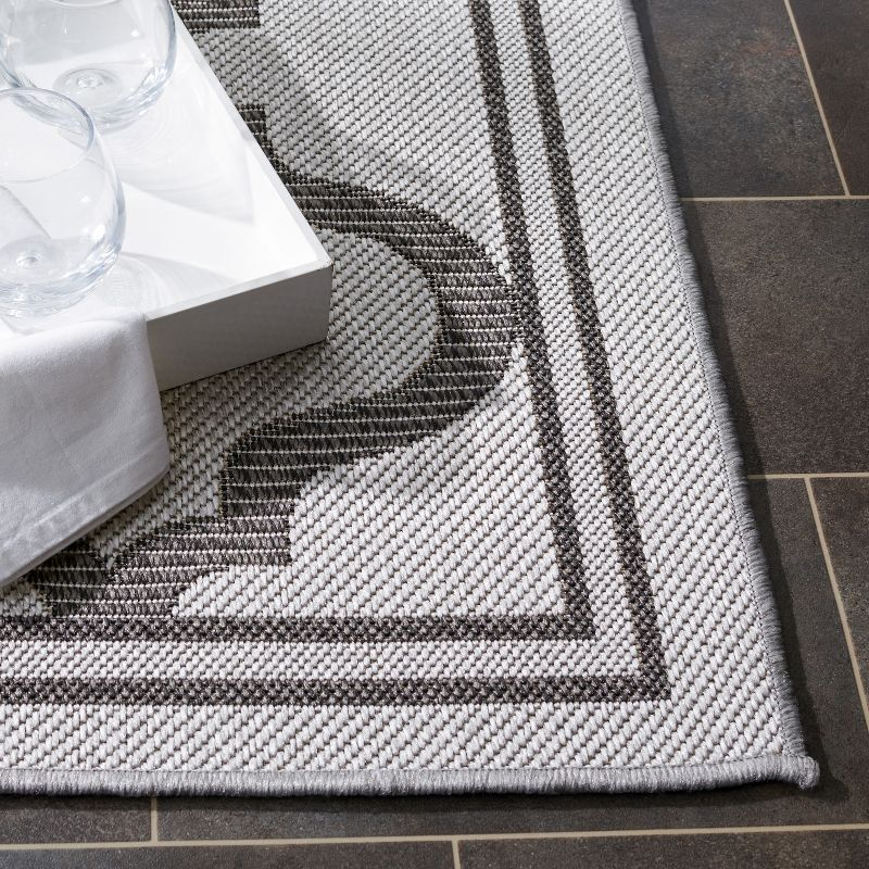 Bermuda BMU810 Power Loomed Indoor/Outdoor Machine Washable Runner Rug - Grey/Brown - 2'x8' - Safavieh