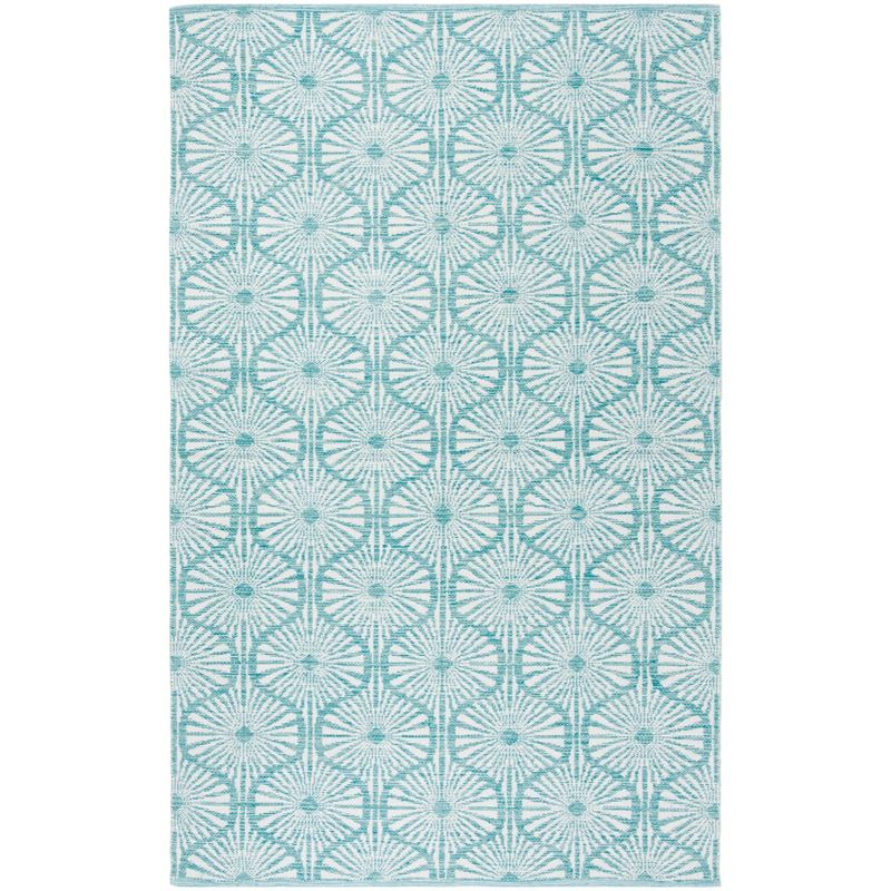 Montauk MTK606 Hand Woven Indoor Area Rug - Aqua/Ivory - 5'x8' - Safavieh