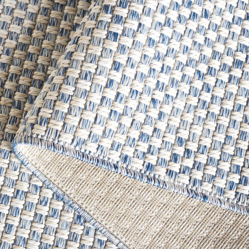 Sisal All-Weather SAW460 Power Loomed Indoor and Outdoor Area Rug - Blue/Ivory - 5'x7'6" - Safavieh.