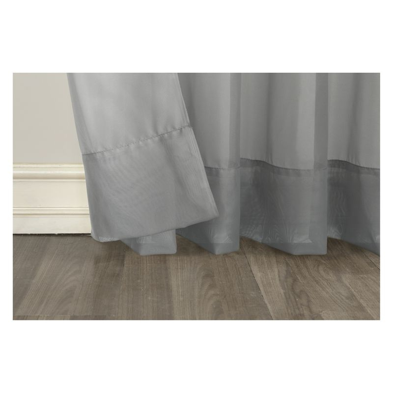 84"x59" Emily Sheer Voile Grommet Top Curtain Panel Dark Gray - No. 918: Sheer Curtain Panels, Indoor Use
