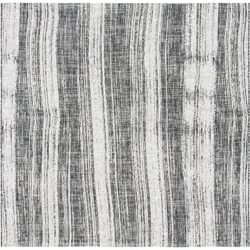 Courtyard CY8393 Power Loomed Indoor/Outdoor Area Rug - Black/Grey - 6'7"x6'7" - Safavieh.