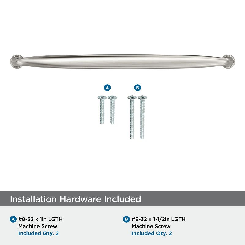 Amerock Kane 10-1/16 inch (256mm) Center-to-Center Satin Nickel Cabinet Pull