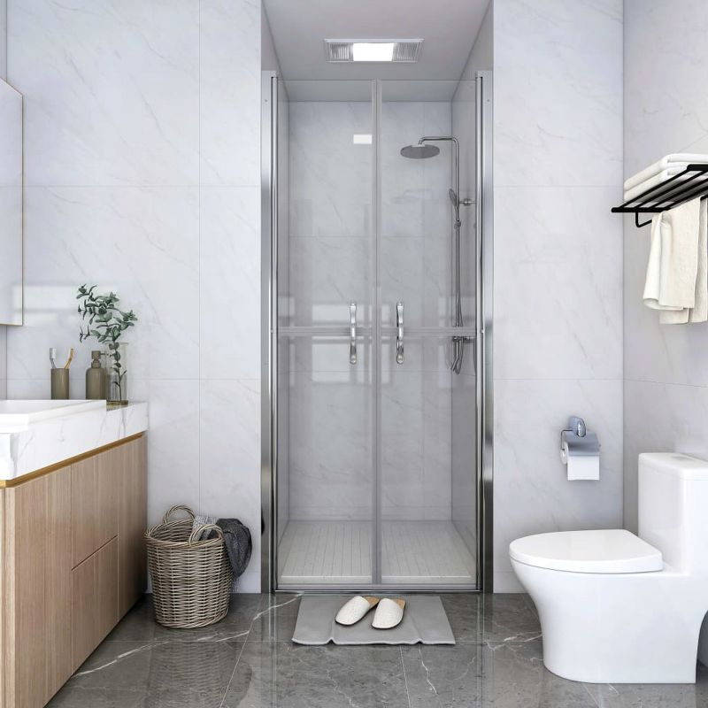 vidaXL Shower Door Clear ESG 31.9 in.x74.8 in.
