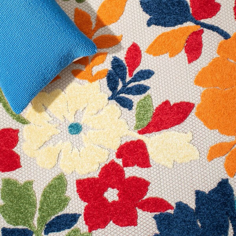 Cabana CBN308 Loomed Indoor Area Rug - Ivory/Orange - 4'5"x6'5" - Safavieh