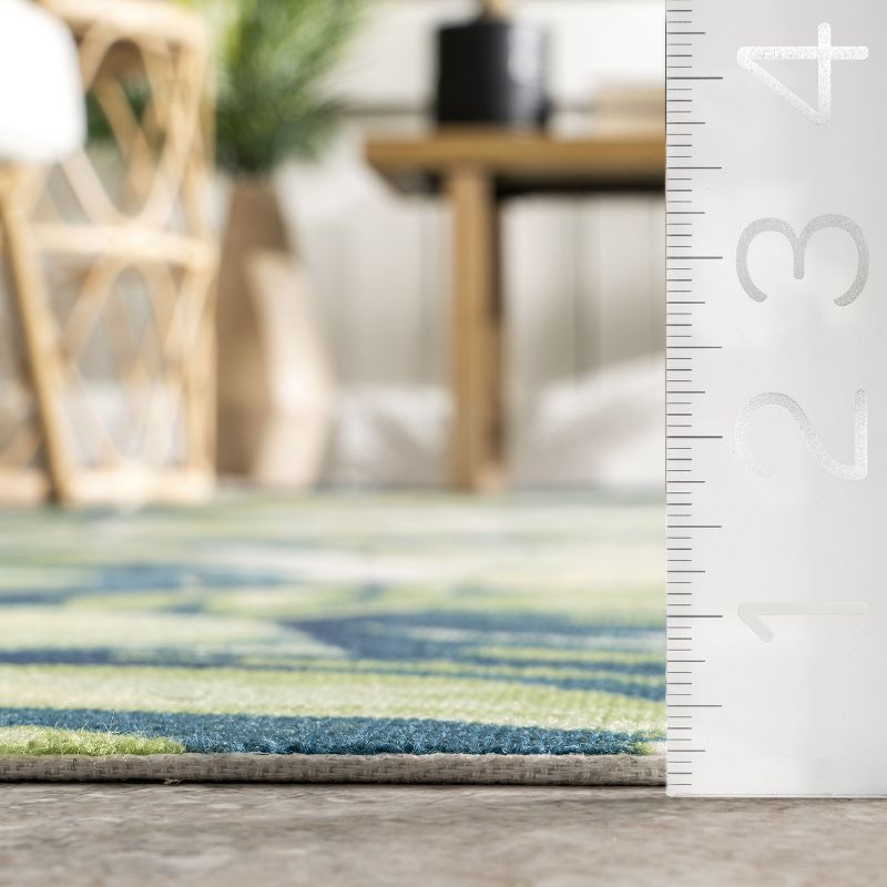 Nuloom Lisa Floral & Paisley 10x14 Indoor/Outdoor Area Rug for Living Room Patio Deck Front Porch Kitchen, Green Multicolor/Ivory
