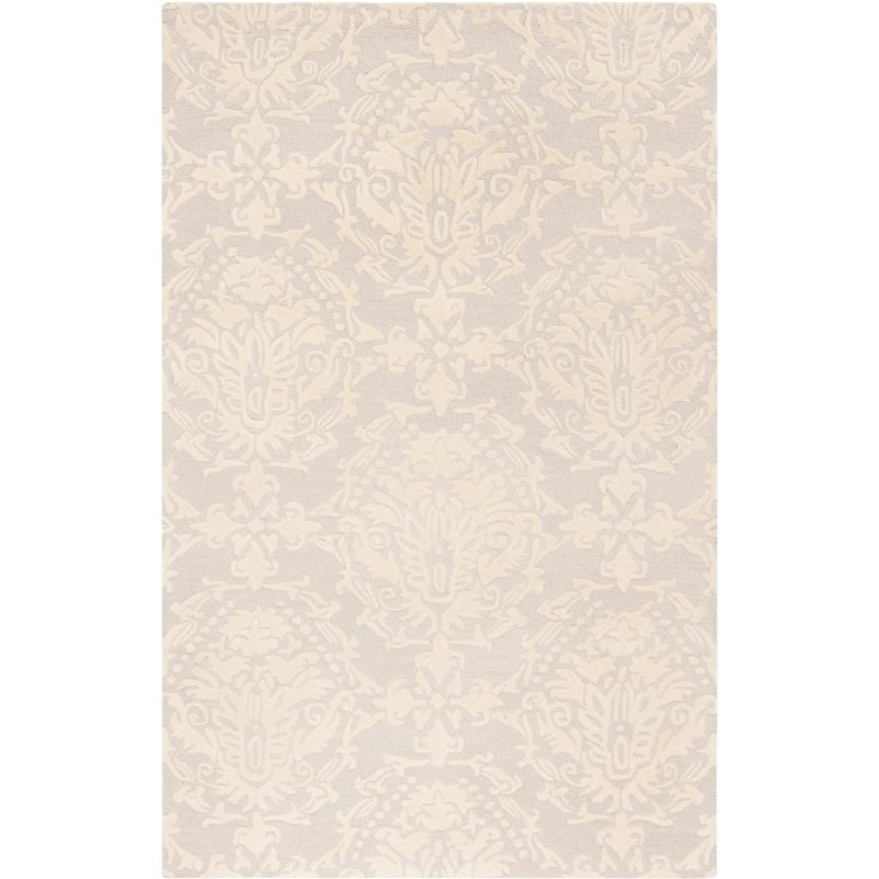 Blossom BLM107 Hand Tufted Indoor Area Rug - Light Grey/Ivory - 5'x8' - Safavieh