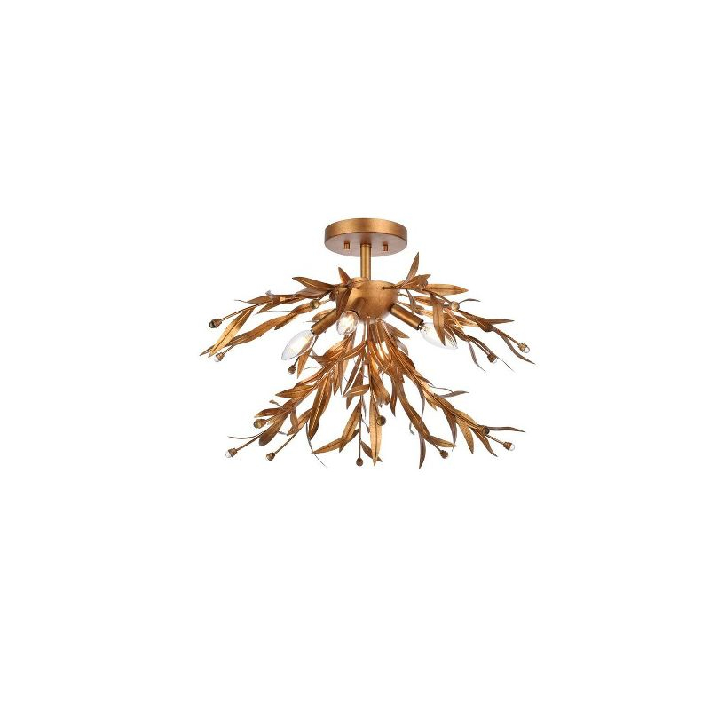 Elegant Lighting Priscilla 23 inch flush mount in gold leaf
