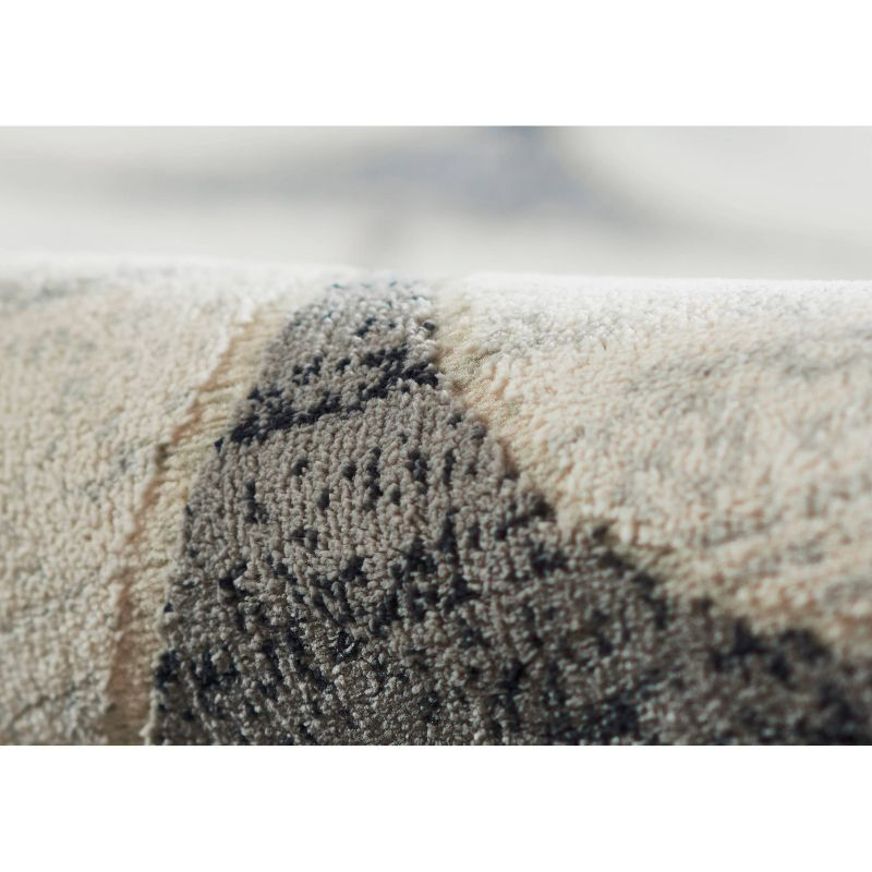Momeni 5'1"x7'7" Edition Geometric Machine Loomed Area Rug Charcoal Gray: Indoor Low Pile Polyester Rectangle Rug