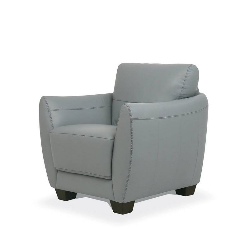 33" Valeria Chair Leather Green - Acme Furniture: Modern Polyester Upholstery, Wood Block Legs