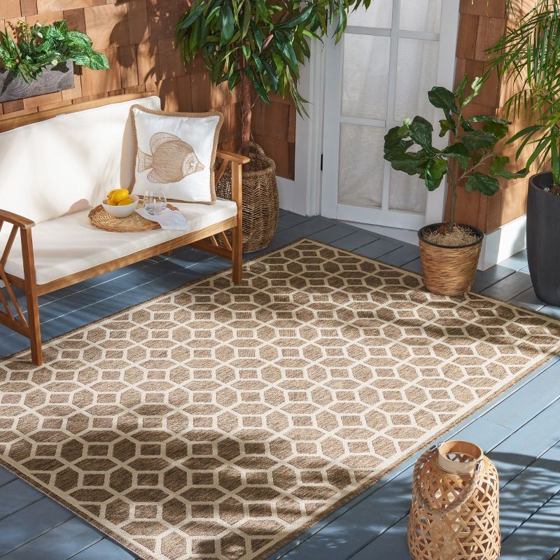 Beach House BHS127 Power Loomed Indoor/Outdoor Accent Rug - Beige/Cream - 3'x5' - Safavieh