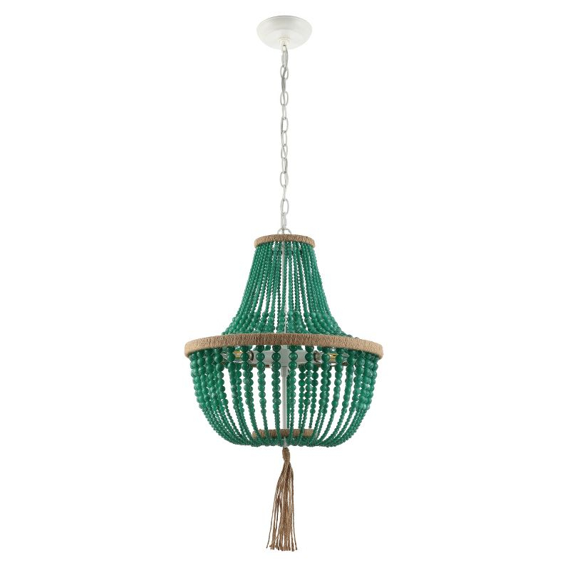 Lush Kristi Beads Pendant Lamp - LIT4477 - Green - Safavieh